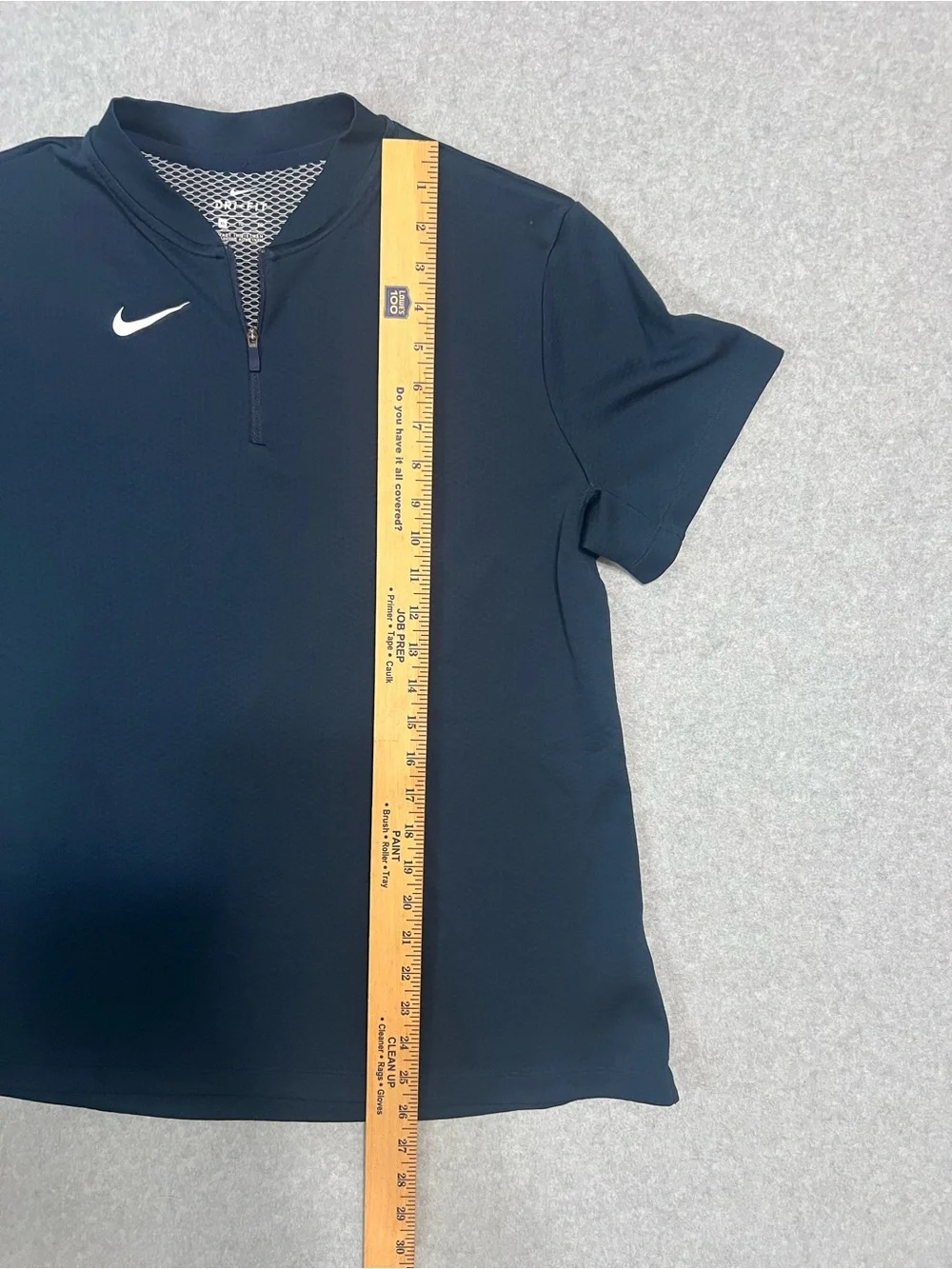 Women’s Nike Navy Short-Sleeve Quarter-Zip Performance Top with White Swoosh